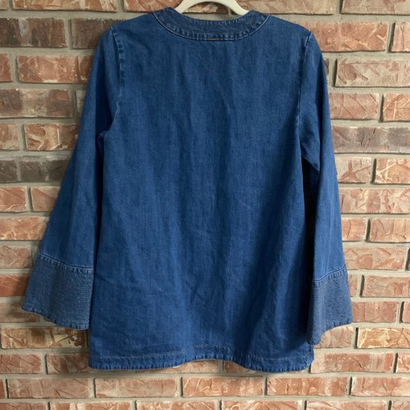 Women's Free People Dreaming of Denim Hendrix Blue XS Long Sleeve Tunic EUC - Picture 3 of 10